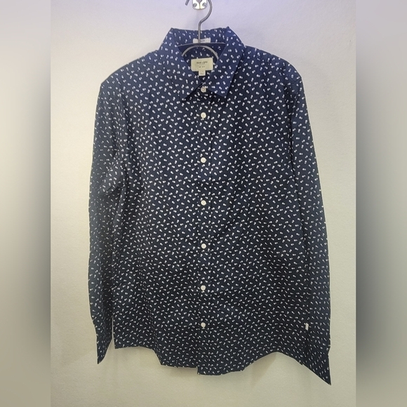 Julian & Mark Men's Large Tall Ryan Geo Dot Print Long Sleeve Button Up Shirt - Picture 7 of 14